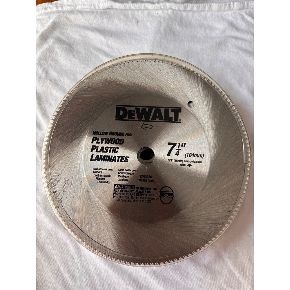 Lot of 5 DeWalt DW3326 7-1/4 In Plywood Plastic Laminate Circular Saw Blades